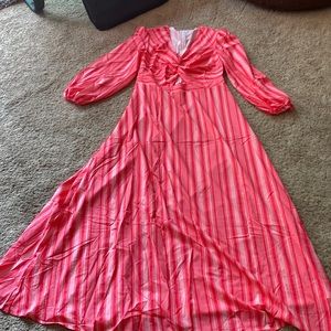 NWOT maxi dress with cute cross front design and little peek of skin